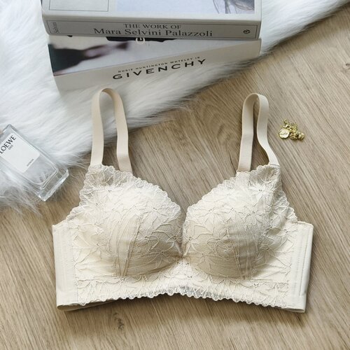 莫代尔纯欲内衣女小胸显大聚拢无钢圈收副乳聚拢中厚调整型文胸罩