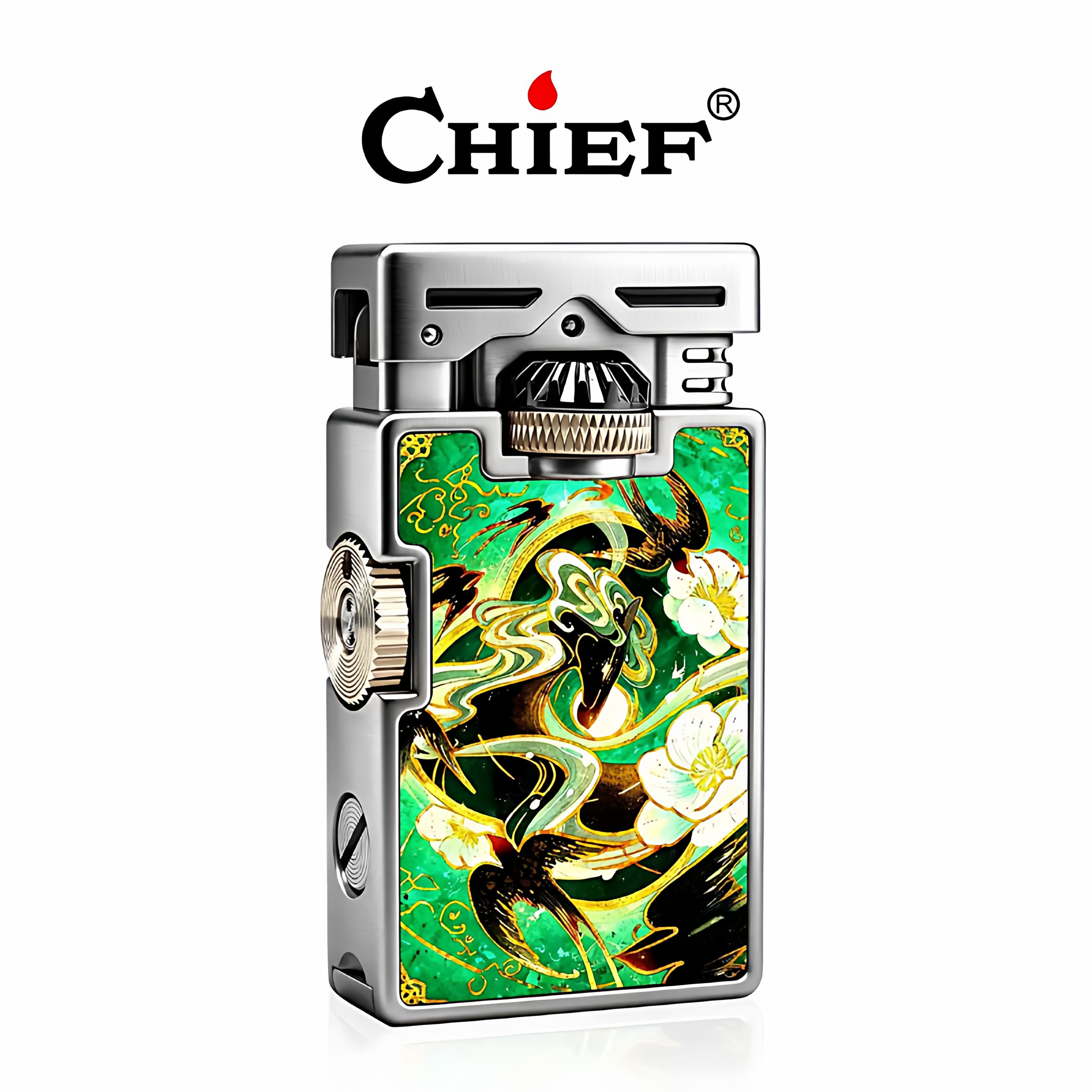 首领夜光新款旋转解压创意打火机个性防风耐用曼陀罗煤油打火机