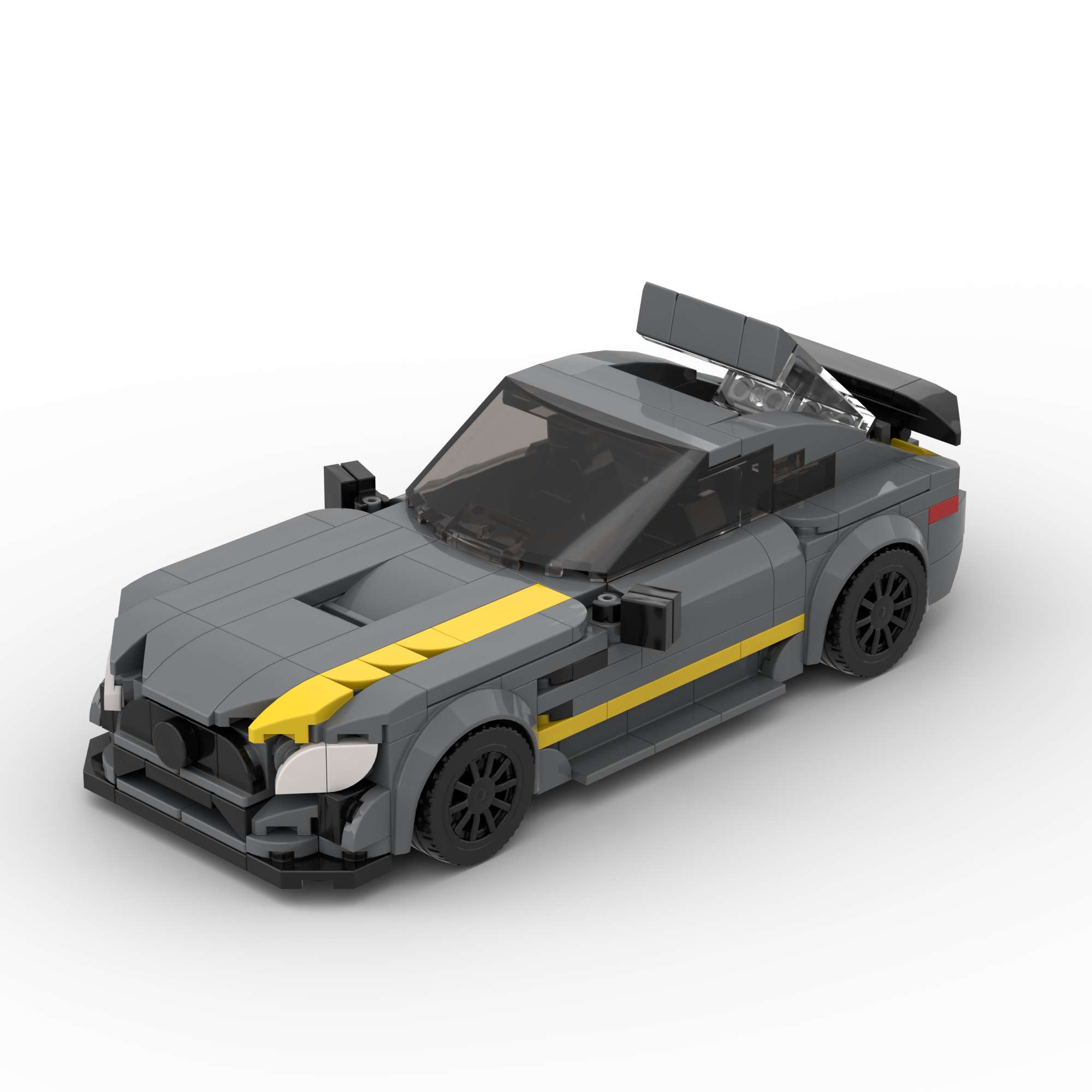 儿童益智拼搭moc兼容赛车跑车积木玩具D010048