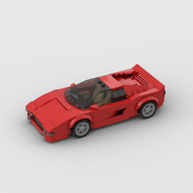 儿童玩具拼搭赛车跑车moc兼容F355积木D010130