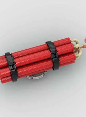 儿童益智玩具兼容MOC红色炸弹形状的爆炸物拼搭积木D610017