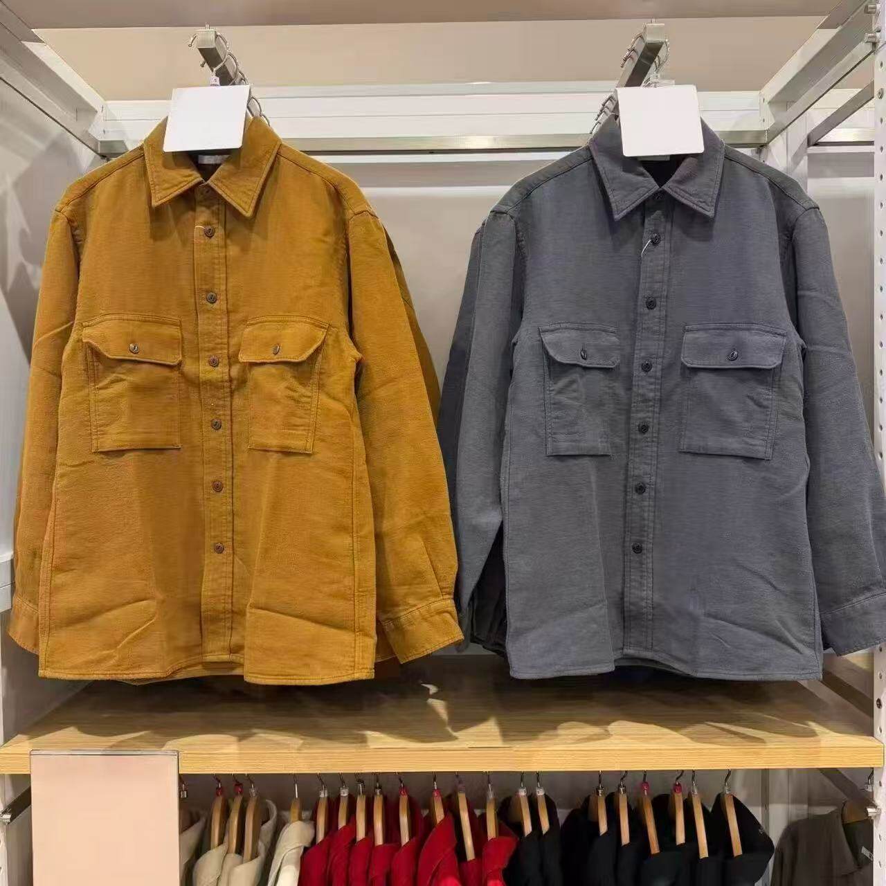 日单男女装柔软衬衫/长袖衬衣26秋冬新款工装薄外套空调衫486610