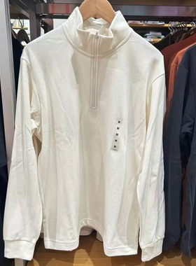 日单男装女装柔滑弹力摇粒绒立领半拉链套头衫长袖秋冬新款481184