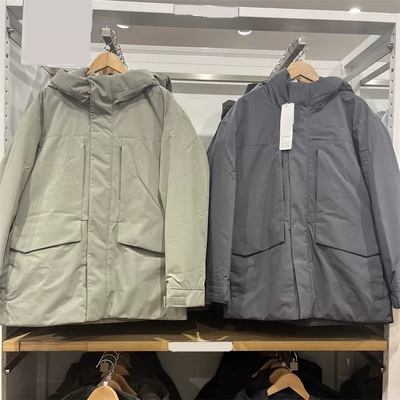 日单男装高性能复合连帽外套2024冬季新款加厚保暖口袋茄克470073