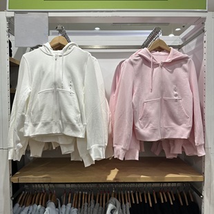 日单女装休闲运动开衫卫衣拉链连帽外套长袖上衣春季新款484236