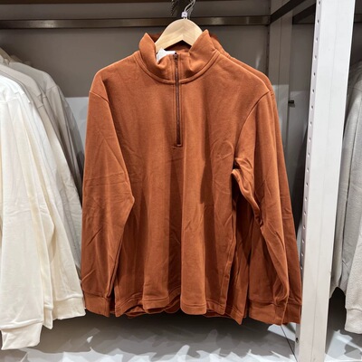 男装女装柔滑弹力摇粒绒半拉链休闲百搭套头衫长袖秋冬新款481184