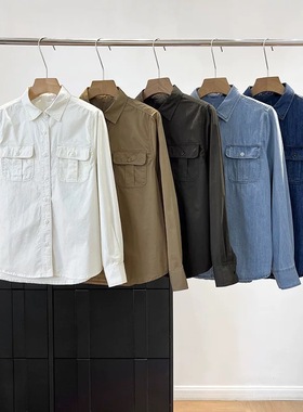 日单女装牛仔工装衬衫/长袖水洗产品衬衣空调衫外套480004/479579