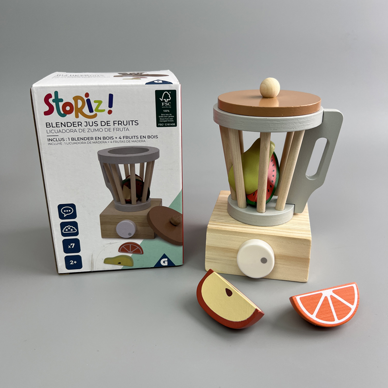 出口外单！storiz厨房儿童早教益智创意仿真榨汁机过家家实木玩具