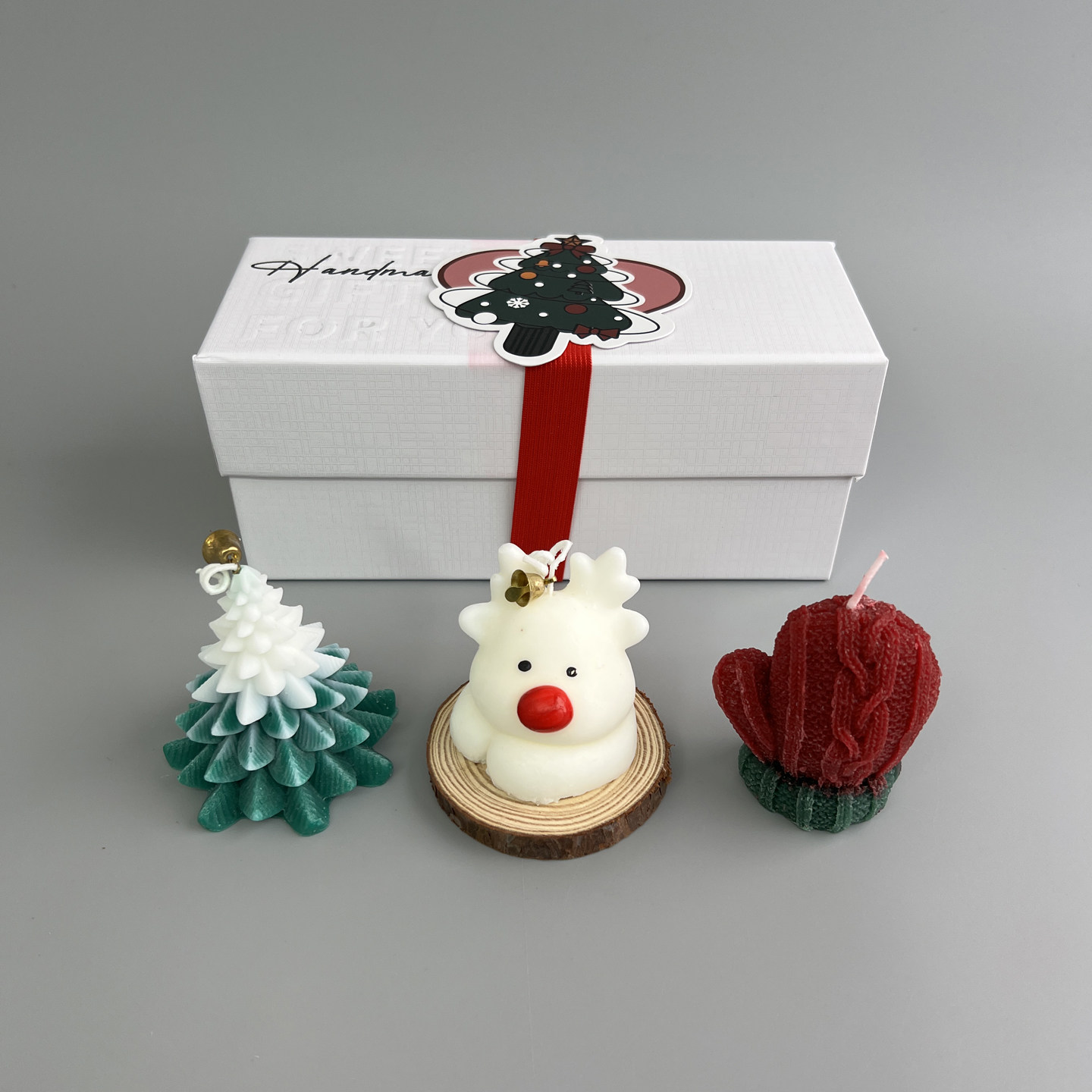 马上圣诞了！出外贸！圣诞节创意香氛蜡烛伴手礼物圣诞树香薰礼盒