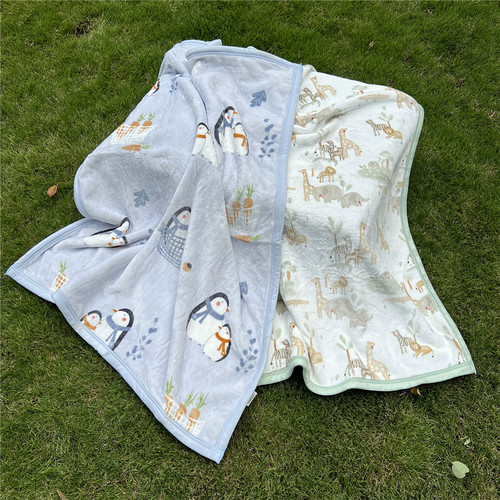 微瑕特价！超划算！双面绒！婴儿童午睡盖毯被子羊羔绒抱毯毛毯子