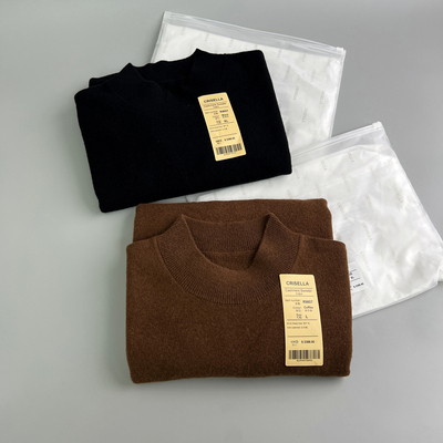 高端系列！山羊绒+绵羊毛！秋冬男保暖纯色百搭半高领毛衣针织衫