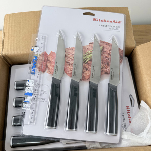出口订单！4只装！日本钢材！西餐不锈钢牛排刀烤肉锋利锯齿刀具
