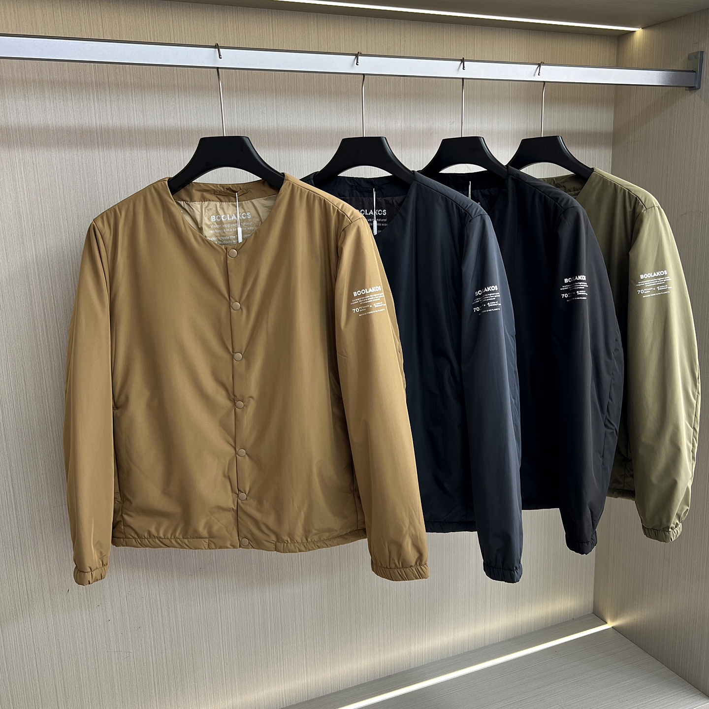 环保材质!高效保暖纤维!秋冬款男情侣无领棉服内搭保暖棉衣外套