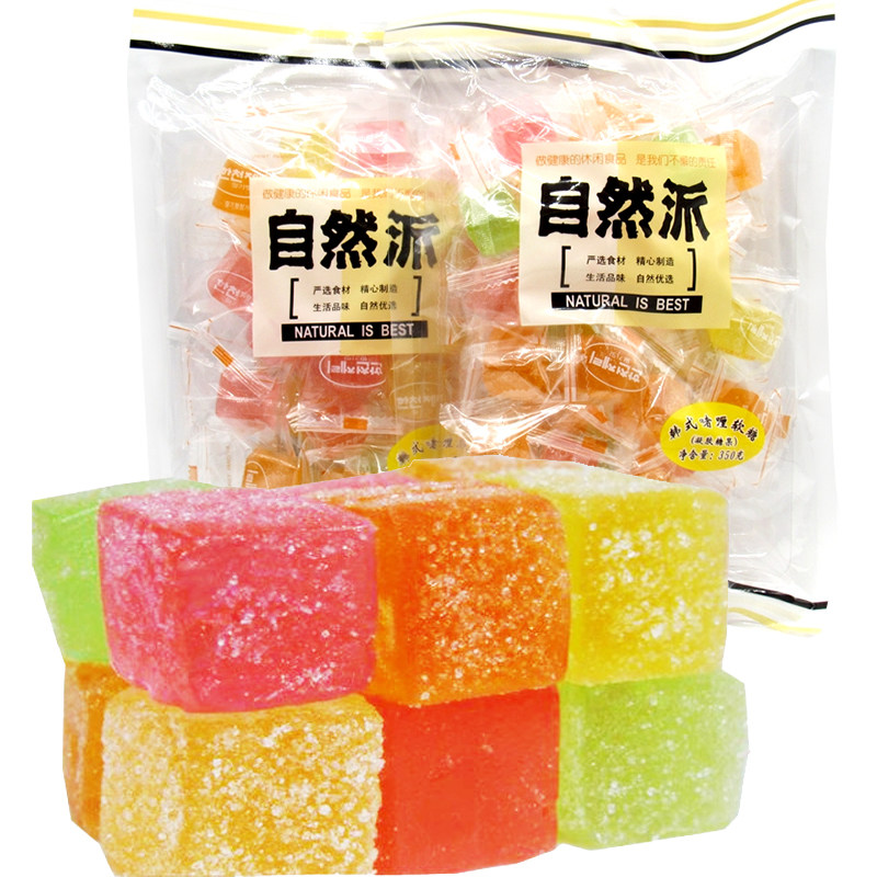年货自然派韩式啫喱软糖350g结婚庆喜彩色多口味水果儿童休闲零食