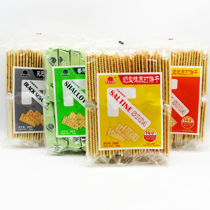 满三件包邮果子町苏打饼360g包菓子丁奶盐味芝麻梳打饼干孕妇零食