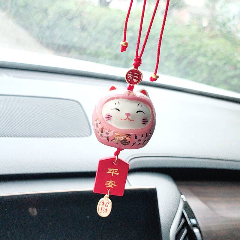 招财猫汽车挂件饰品保平安符新款车内吊饰女车载男后视镜吊坠挂饰