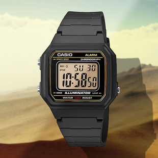 卡西欧 简约日常休闲情侣复古学生方块电子表 Casio 217H