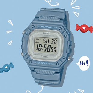 4A2 复古小方块电子ins百搭休闲防水表W218HC 卡西欧CASIO