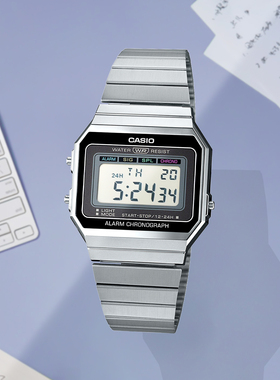 CASIO卡西欧复古潮流小银表小方块小方表手表男A700WMG-1A/7A/9A