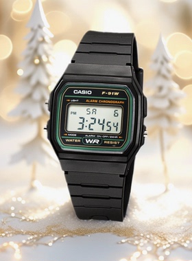 【甜茶同款】日本卡西欧手表男 复古小方块电子表F-91W-1D/3D/9Q