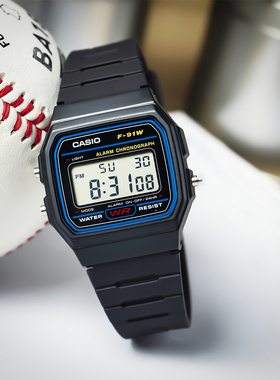卡西欧复古电子手表男女情侣小方表F-91W-1DG/3D F-91WG-9Q WG7/8