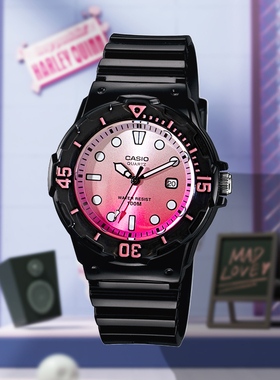 卡西欧 CASIO运动手表男黑色时尚学生运动防水石英表LRW-200H-4E