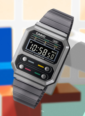 Casio/卡西欧 百搭小众简约电子复古休闲情侣小众腕表A100WEGG-1A