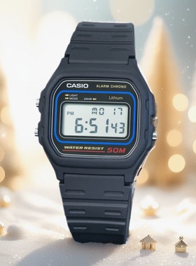 卡西欧电子表CASIO户外学生运动防水经典复古表男士W-59-1V F91W