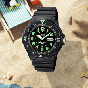 CASIO卡西欧青少学生儿童果冻色小黑表运动防水石英表MRW 200H