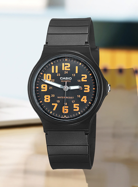 Casio卡西欧学生百搭休闲日常静音简约石英男士手表MQ-71-4B橙色