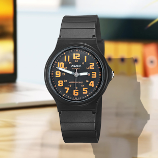 4B橙色 Casio卡西欧学生百搭休闲日常静音简约石英男士 手表MQ