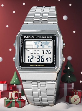 卡西欧手表 男款学生电子表 复古方块小金表A500WGA-1D/A700WG-9A