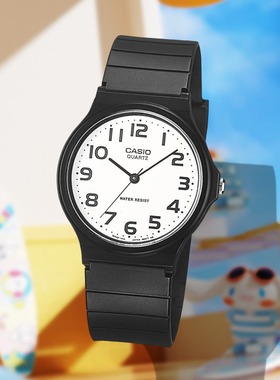 卡西欧(CASIO)男女手表小黑表时尚潮流学生考试运动手表MQ-24-7B2
