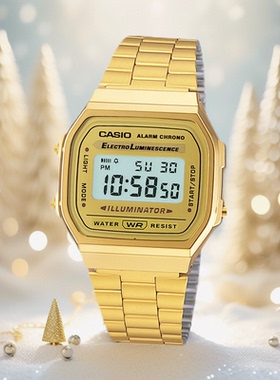 卡西欧手表男学生CASIO 防水方块复古F84W F91W-1/3/A168WG-9W1D