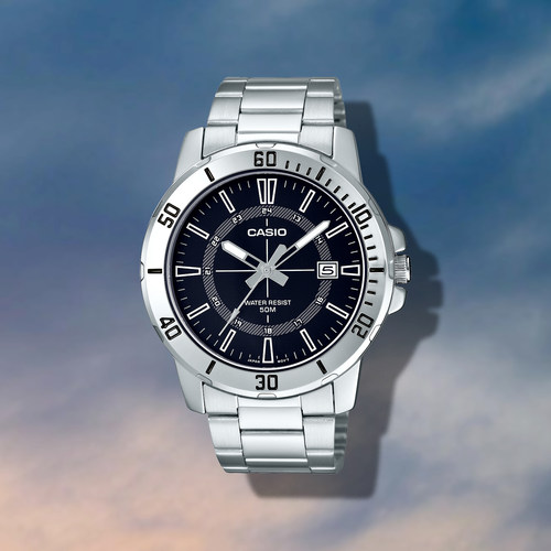 Casio/卡西欧 简约小众复古时尚情侣轻奢石英防水表MTP-VD01D-1C