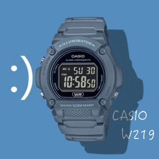 Casio 219HC 时尚 电子防水腕表W 运动学生百搭男士 卡西欧