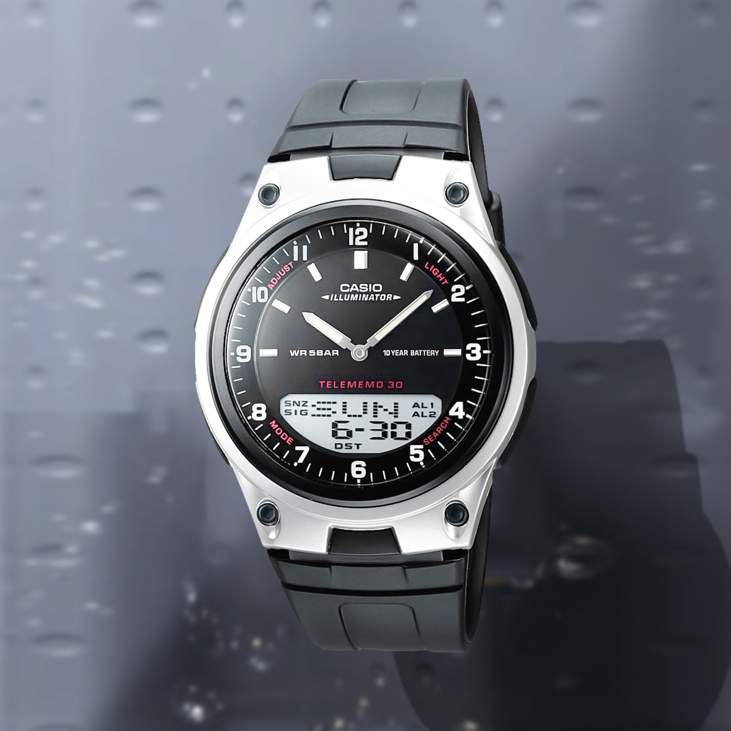 CASIO卡西欧手表经典复古森林人尼龙时尚运动日历电子表AW-80-1A