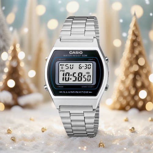 日本卡西欧玫瑰金复古中性表