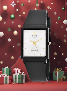 日本CASIO卡西欧黑色复古方形简约石英小黑表防水腕表MQ-38-2A 7A