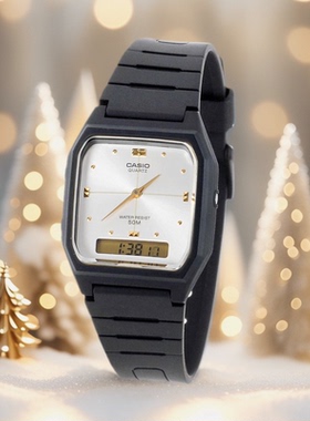 卡西欧手表男学生复古方块表黑色树脂石英表AW-48HE-7AV/8AV/9AV