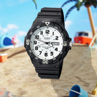 Casio卡西欧学生表男女指针式石英大表盘运动防水手表MRW-200H-7B