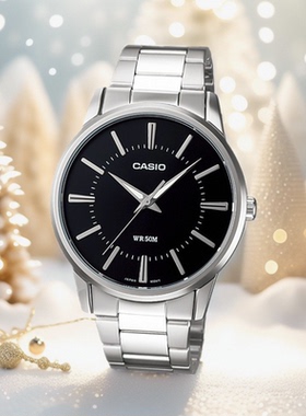 CASIO卡西欧手表男黑暗之心钢铁商务简约皮带钢带表MTP-1303D-17A