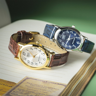 305 复古皮带金盘小方表女士圆表VZ89 Citizen 西铁城Q＆Q猎鹰时尚