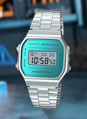 CASIO卡西欧 STANDARD男女复古未来主义百搭小众情侣表A168WEM-2D