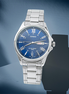 卡西欧/Casio 商务指针式时尚休闲钢带防水石英表MTP-1384D-2A