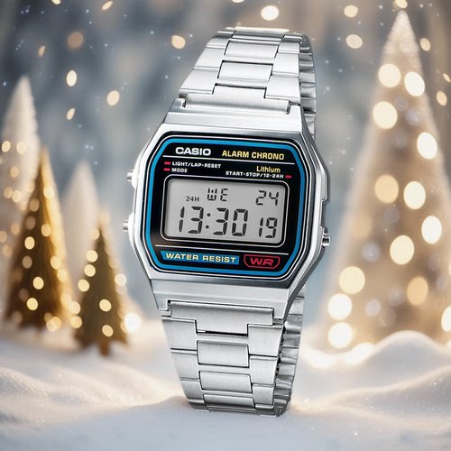 卡西欧运动风复古金属学生表