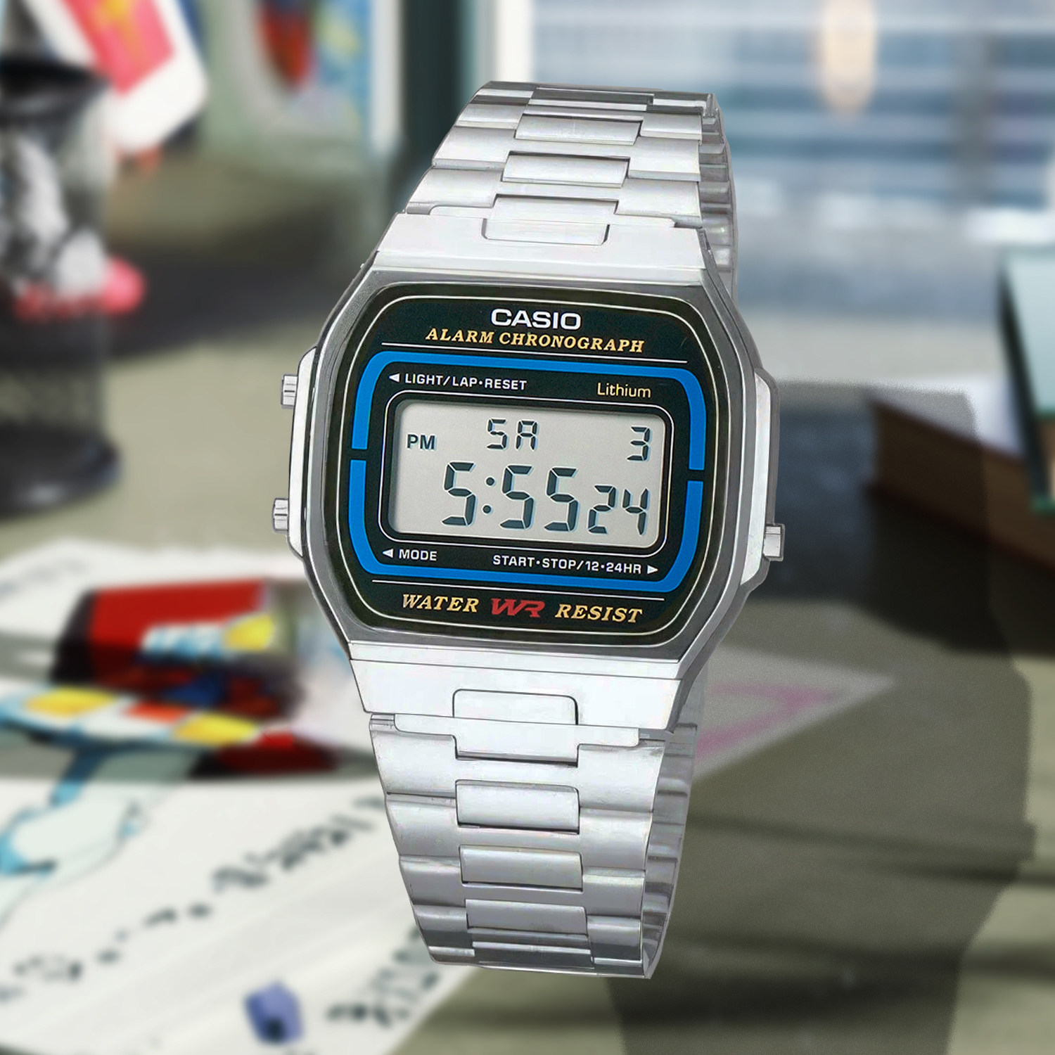 Casio卡西欧小方块休闲复古电子小金表情侣表A-164WA-1/A158/A159