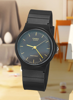 casio卡西欧女士小黑表石英表简约风学生考试百搭防水表MQ-24-1E
