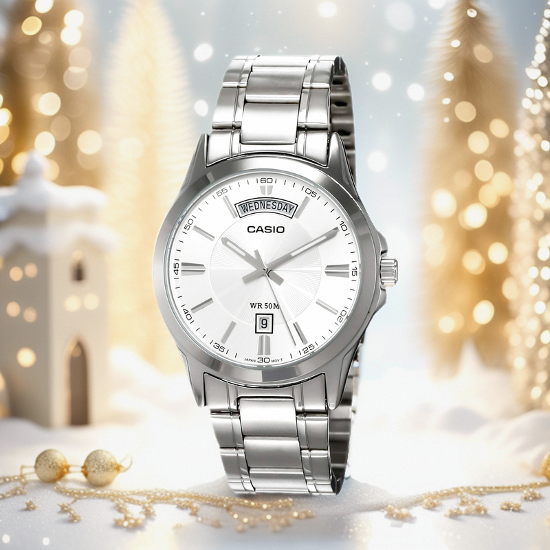 卡西欧商务复古简约男士指针腕表