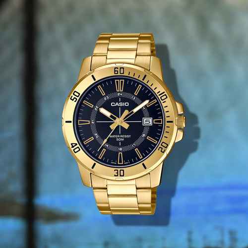 卡西欧/Casio 轻奢复古小众 简约时尚石英情侣防水表MTP-VD01G-1C